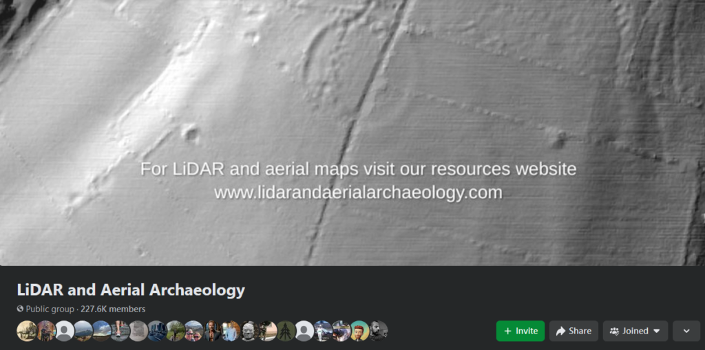 The banner image for the LiDAR and Aerial Archaeology Facebook group.